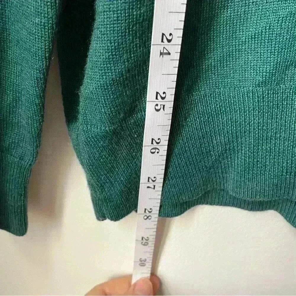 Men’s Jos. A. Bank Half-Zip Sweater - 100% Merino Wool, Large, Blue-Green